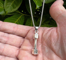 Load image into Gallery viewer, 925 Sterling Dumbbell Hallmarked Pendant