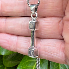 Load image into Gallery viewer, 925 Sterling Dumbbell Hallmarked Pendant