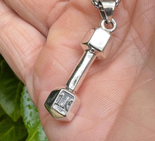 Load image into Gallery viewer, 925 Sterling Dumbbell Hallmarked Pendant