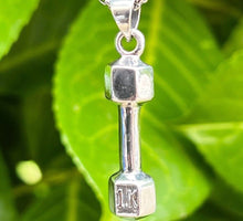 Load image into Gallery viewer, 925 Sterling Dumbbell Hallmarked Pendant