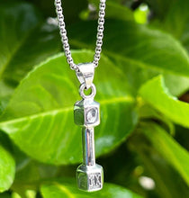 Load image into Gallery viewer, 925 Sterling Dumbbell Hallmarked Pendant