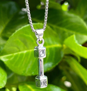 925 Sterling Dumbbell Hallmarked Pendant