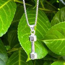 Load image into Gallery viewer, 925 Sterling Dumbbell Hallmarked Pendant