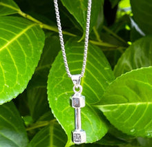 Load image into Gallery viewer, 925 Sterling Dumbbell Hallmarked Pendant