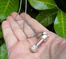 Load image into Gallery viewer, 925 Sterling Dumbbell Hallmarked Pendant