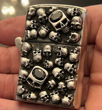 Load image into Gallery viewer, Solid 925 Sterling Silver Skull Lighter  Hallmarked