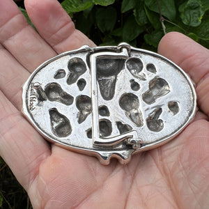 925 Sterling Silver Skulls Buckle Mens Biker Rocker Punk Belt Buckle