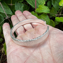 Load image into Gallery viewer, Hallmarked Sterling Silver Adjustable Bangle Hammered Texture