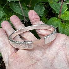 Load image into Gallery viewer, Hallmarked Sterling Silver Adjustable Bangle Hammered Texture