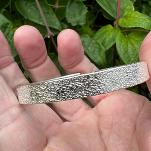 Hallmarked Sterling Silver Adjustable Bangle Hammered Texture