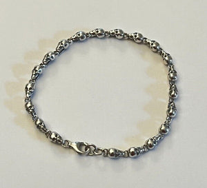 Mens & Ladies 925 Hallmarked Sterling Silver Skull Bracelet Bangle