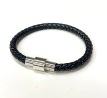 Load image into Gallery viewer, Mens or Ladies 6mm Leather Wristband Bracelet With Magnetic Clasp