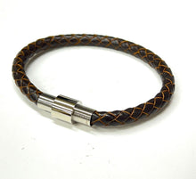 Load image into Gallery viewer, Mens or Ladies 6mm Leather Wristband Bracelet With Magnetic Clasp