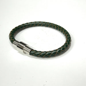 Mens or Ladies 6mm Leather Wristband Bracelet With Magnetic Clasp