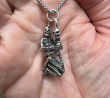 Load image into Gallery viewer, 925 Sterling Silver Hallmarked Skeleton Lovers Pendant