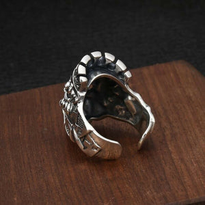 925 Hallmarked Silver  Skull Resizable Crown Ring