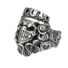 Load image into Gallery viewer, 925 Hallmarked Silver  Skull Resizable Crown Ring