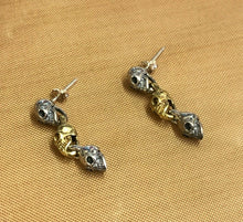 Load image into Gallery viewer, 925 Sterling Silver Skull Drop Unisex  Earrings