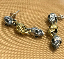 Load image into Gallery viewer, 925 Sterling Silver Skull Drop Unisex  Earrings