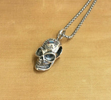 Load image into Gallery viewer, Hallmarked Sterling Silver Skull Pendant