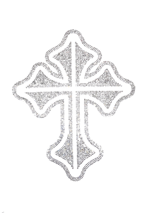 Large Rhinestone Crystal Hotfix Celtic Cross Diamante Iron On Transfer only