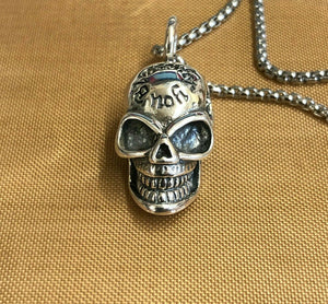 Hallmarked Sterling Silver Skull Pendant