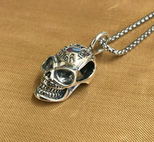 Load image into Gallery viewer, Hallmarked Sterling Silver Skull Pendant