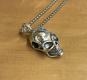 Hallmarked Sterling Silver Skull Pendant