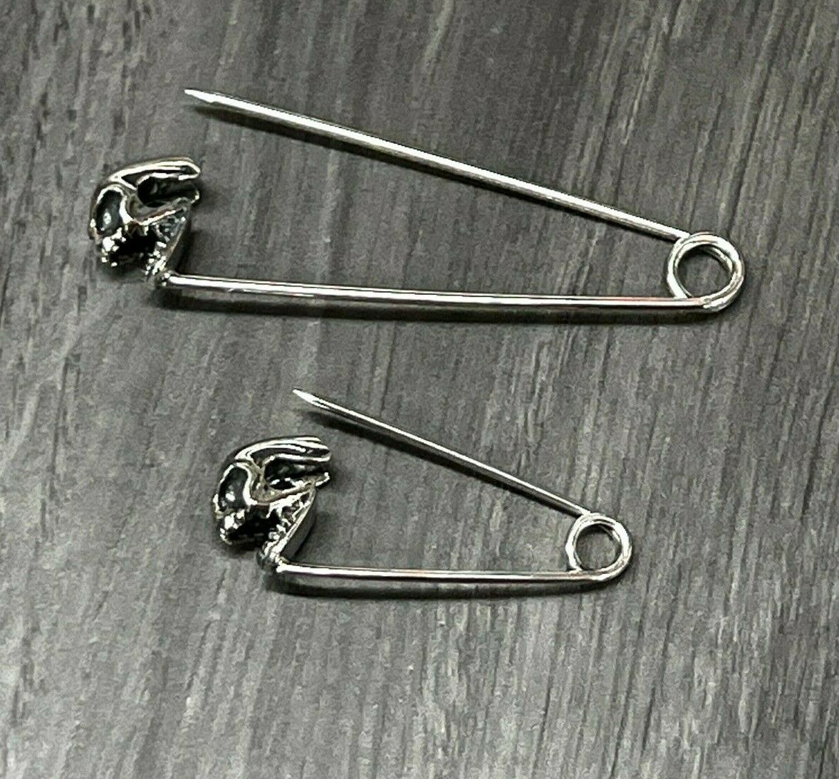 Silver safety hot sale pin earrings