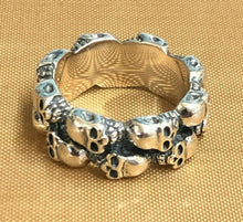 Load image into Gallery viewer, 925 Sterling Silver Hallmarked Skull Band Ring