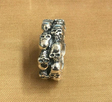 Load image into Gallery viewer, 925 Sterling Silver Hallmarked Skull Band Ring