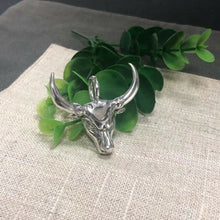 Load image into Gallery viewer, Hallmarked 925 Silver Cow Bull Pendant Necklace