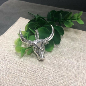 Hallmarked 925 Silver Cow Bull Pendant Necklace