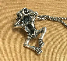 Load image into Gallery viewer, 925 Hallmarked  Sterling Silver Skull Skeleton  Pendant Necklace