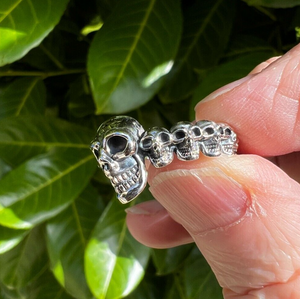 925 Silver Skull Skeleton Pinky Ring