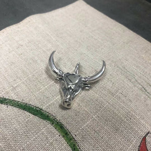 Hallmarked 925 Silver Cow Bull Pendant Necklace