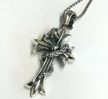 Load image into Gallery viewer, 925 Hallmarked Snake &amp; Cross pendant and Necklace