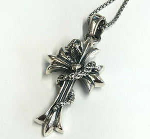 925 Hallmarked Snake & Cross pendant and Necklace