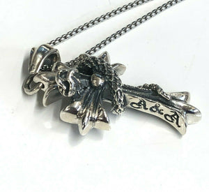 925 Hallmarked Snake & Cross pendant and Necklace