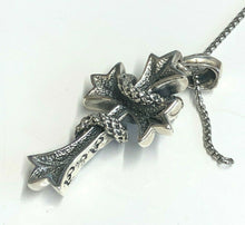 Load image into Gallery viewer, 925 Hallmarked Snake &amp; Cross pendant and Necklace