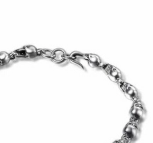 Mens & Ladies 925 Hallmarked Sterling Silver Skull Bracelet Bangle