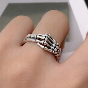 925 Silver Skull Skeleton  Pinky Ring