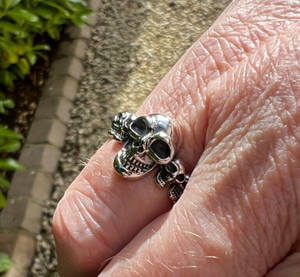 925 Silver Skull Skeleton Pinky Ring