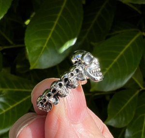 925 Silver Skull Skeleton Pinky Ring